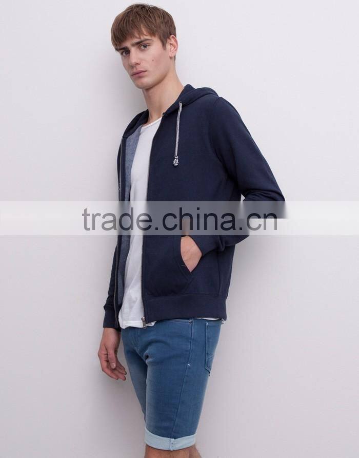 Wholesale men custom plain casual zipper-up neoprene hoodie