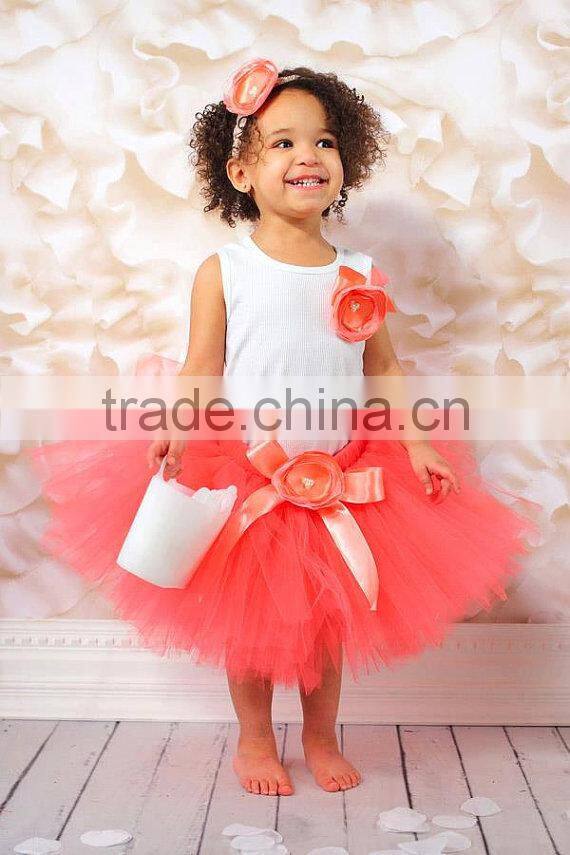 Hot Sales Kids Pettiskirt Ruffle Chiffon Petti Top Set 0-6years Pettiskirt