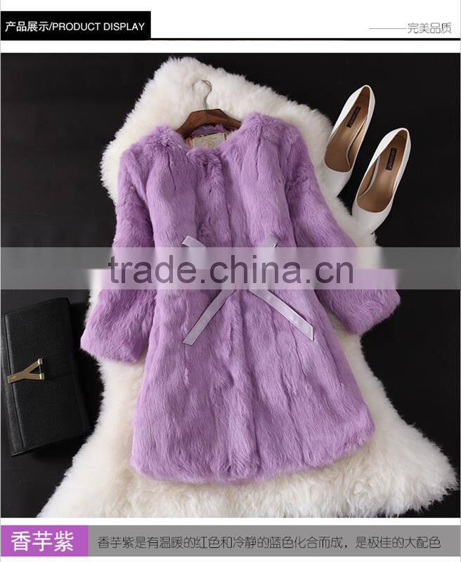 2016 Real Rabbit Fur Coat Women Winter Genuine Fur Coat Girls Slim Gilet Short Jacket Natural Rabbit Fur coat