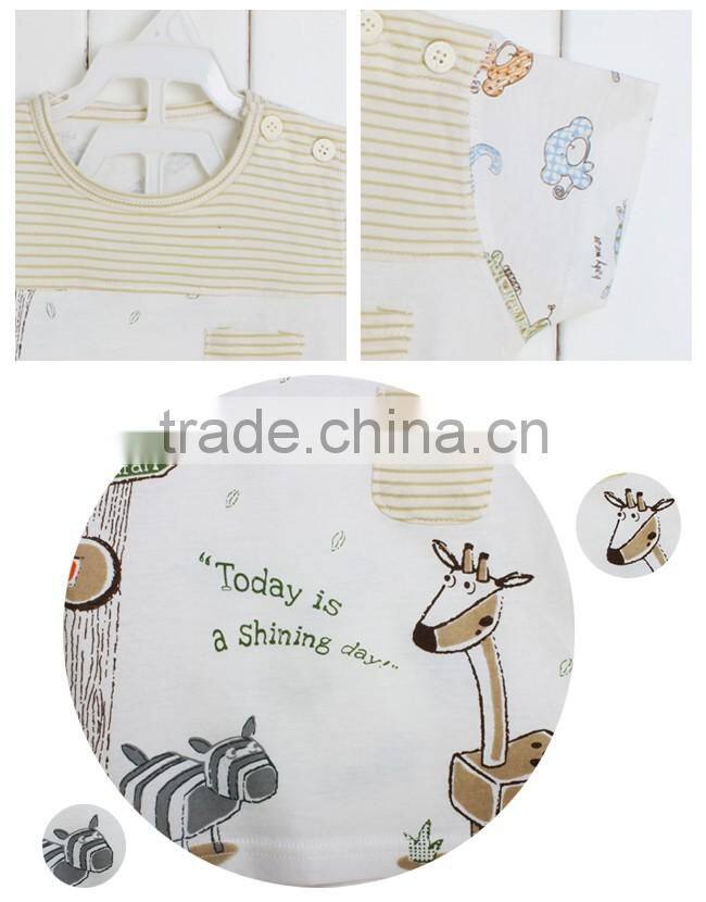 100% cotton summer custom cartoon printing newborn baby t-shirt clothes