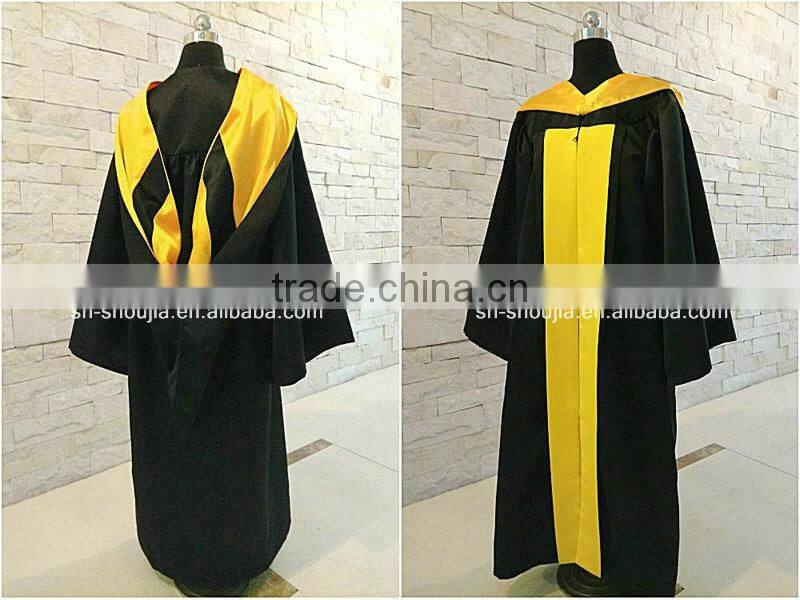 Graduation gowns with hood and cap