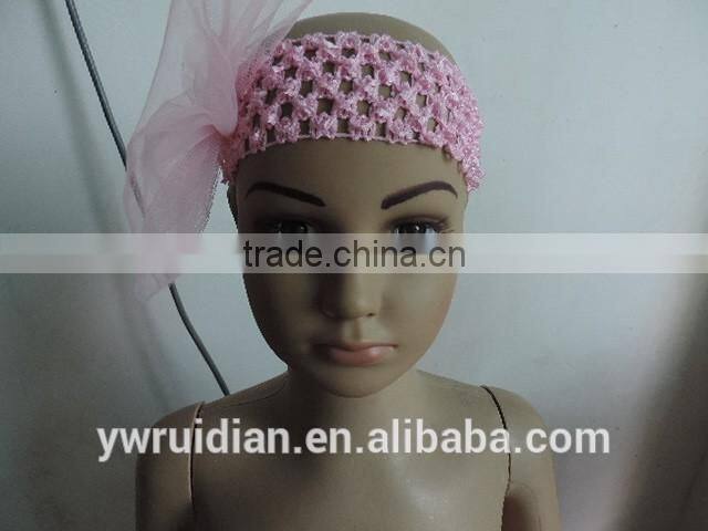 baby girl reseau hairband bowknot chiffon lace kids adjustable elastic headband wholesale