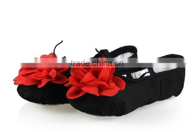 softy comfortable professional canvas faric children's ballet dance shoes