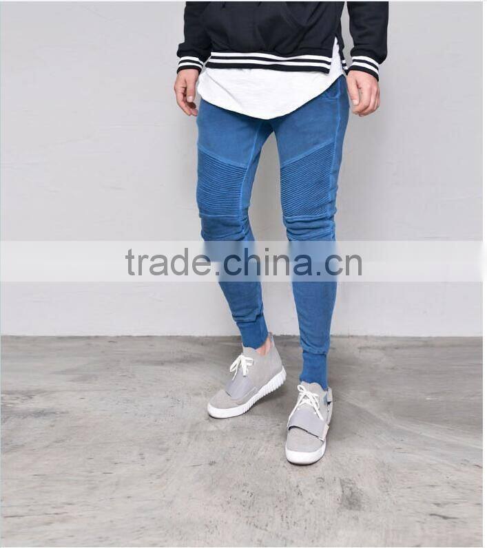 Mens Stone Wash Slim Navy Jogger-Sweatpants