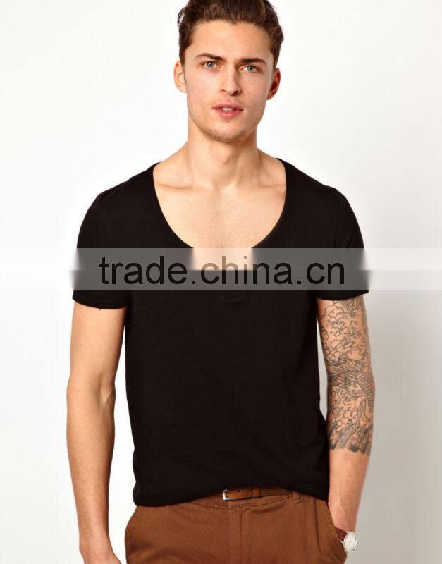 scoop neck men's black tee shirts