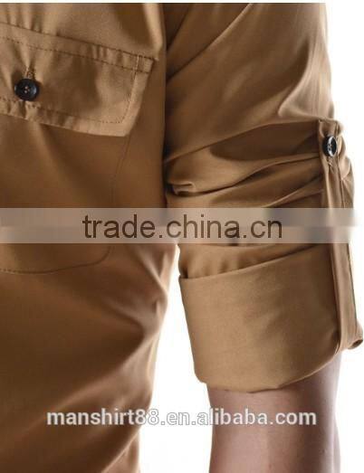 Men casual shirts cotton fabric welcomed men chinese collar shirts