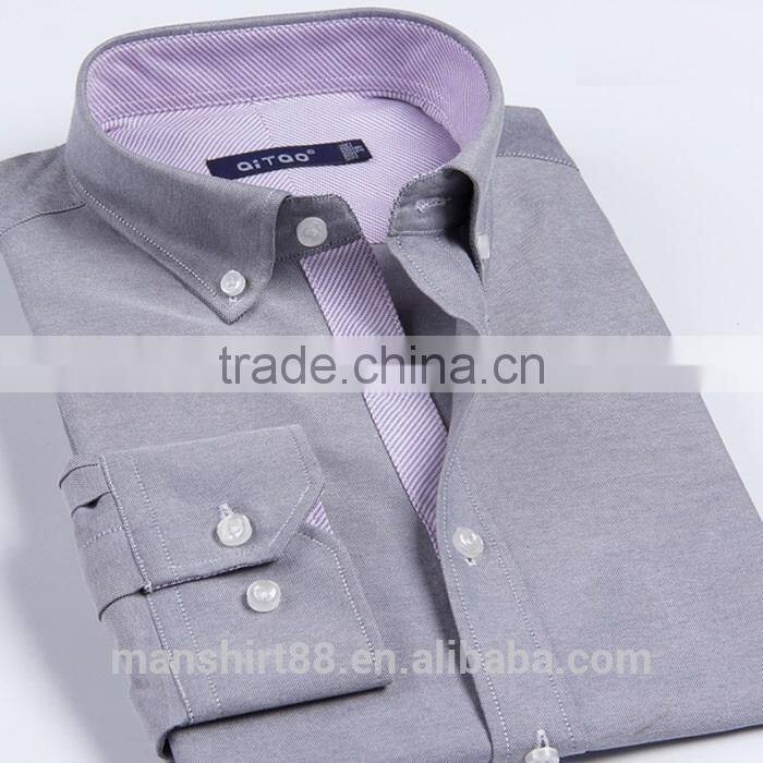 2017 high quality new fashion men button down contrast color oxford dress shirt