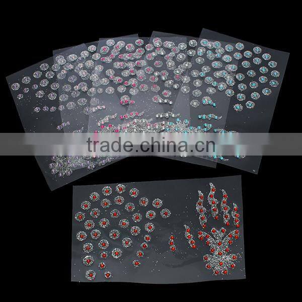 New Fashion Body Art Multicolor Glitter Removable Temporary Tattoo Sticker