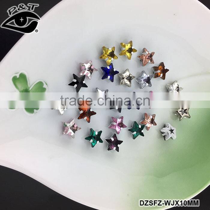 Hot sales 8x8mm Square shape Sew on Crystal Rhinestone With Metal Claw