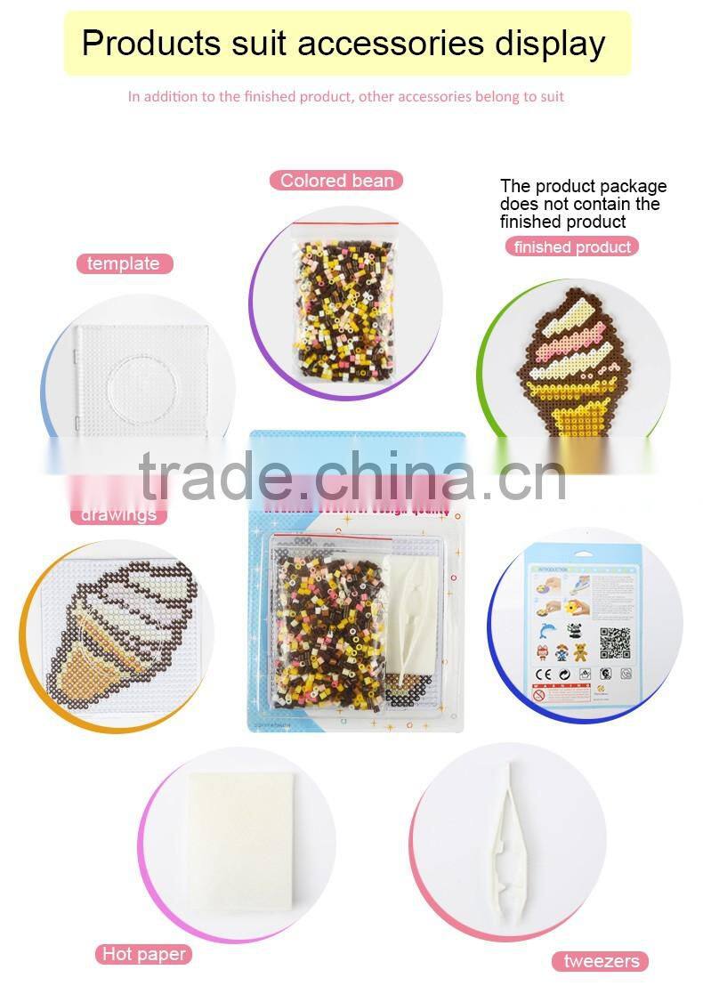 Diyfashion 5mm hama perler fuse beads the Ice cream cone set with puzzle iron paper and twezzer hama beads toys for kids 18025