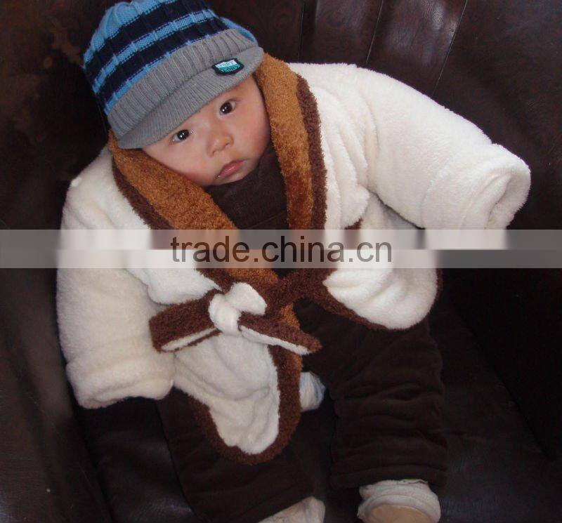 cotton coral velour children bathrobe