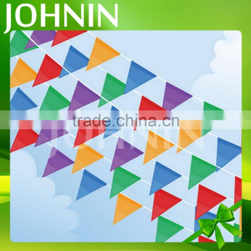 Hot selling decorative colored polyester triangle pennant string flag