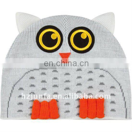 Fashionable new design pretty unisex warm soft winter crochet animal hat