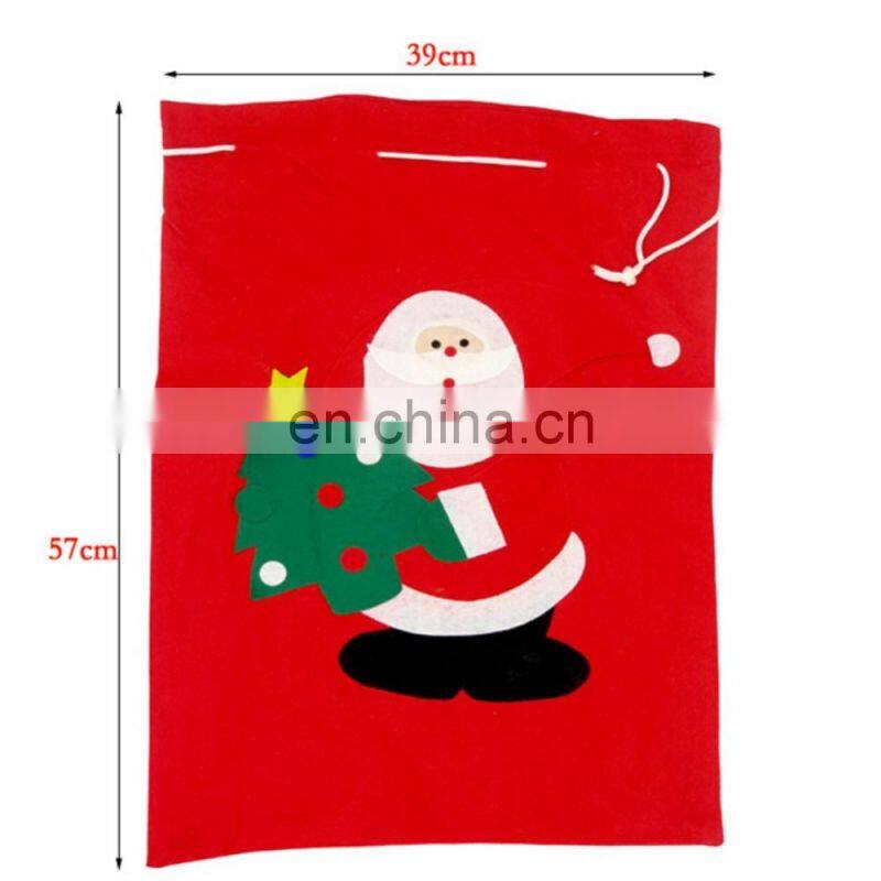 Christmas Printed Red Lightweight Large Drawstring Santa Claus Gift Bag