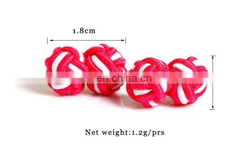 Handmade custom silk knot cufflinks silk flower knot cufflinks
