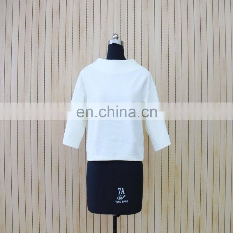 women hot sale turtle neck 3/4 sleeve knit pullover