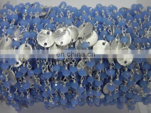 Blue Chalcedony 6mm Gemstone Beaded Chain