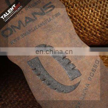custom private new design irregular shape printed paper tags for jeans