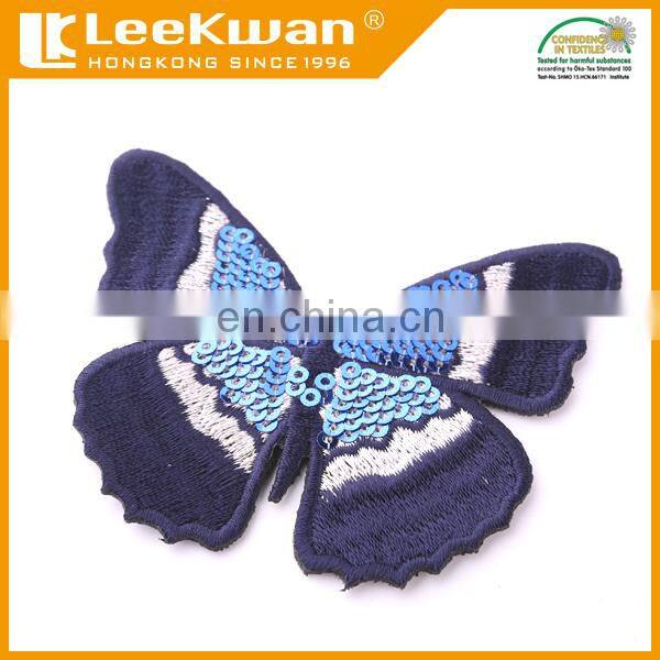Sequin butterfly embroidery patches design for blouses