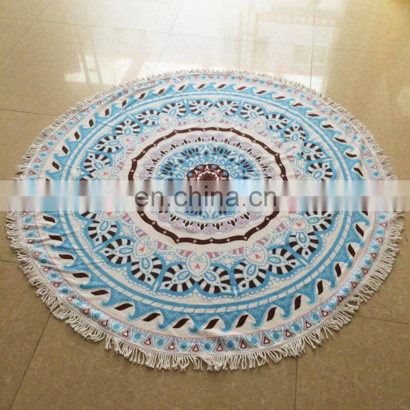 M0050 Micro Fiber Round 'Roundie' Beach Towel With Tassels