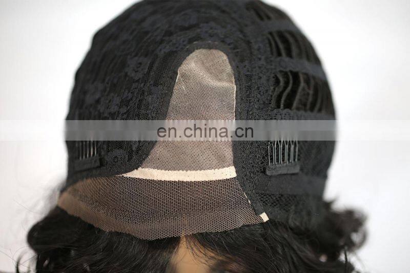 short curly wig human hair lace front wig