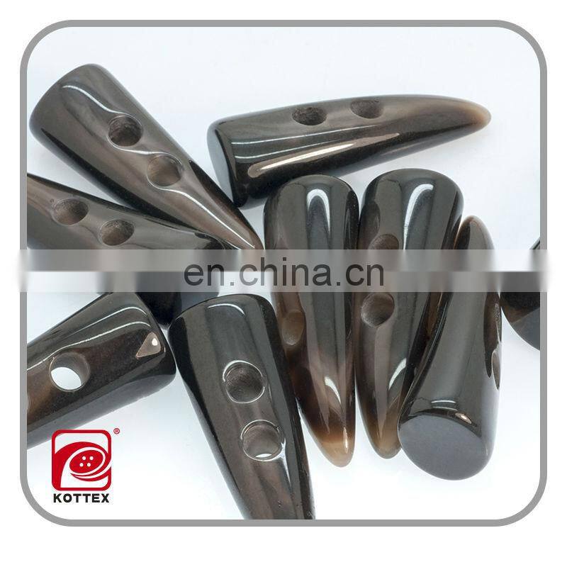 2-hole resin/poly imitation horn toggle buttons for coat,coat toggle button