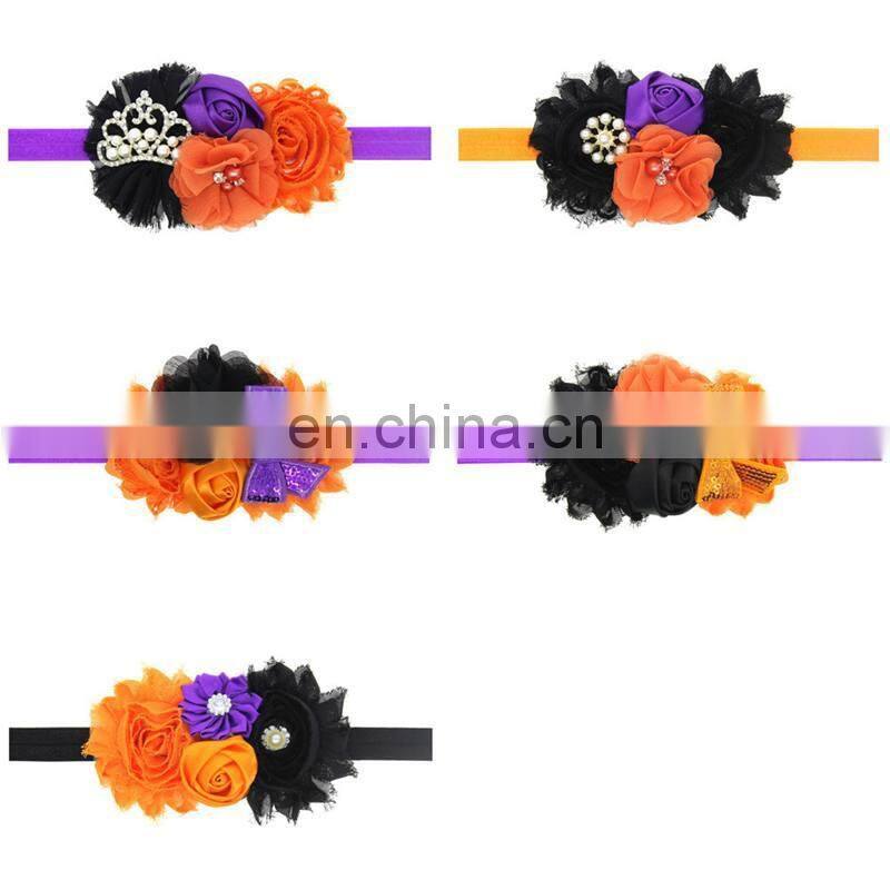 Baby Girls Flower Halloween Headband Costume Infant Child Crown headbands Hair bows Newborn Photo Prop