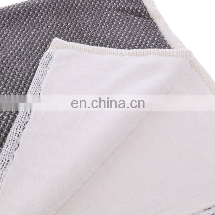 Qualified Grade and Spring/Autumn Season Soft Touch Knitted Sherpa Blanket