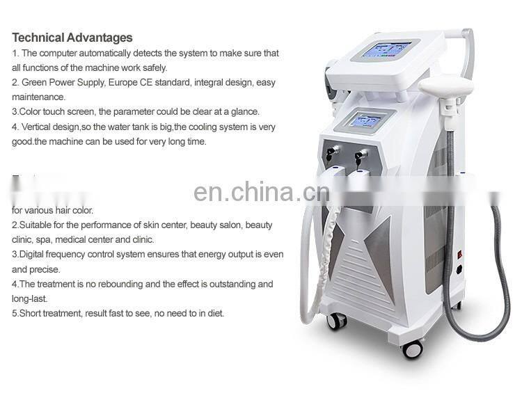 4 in 1 shr e light ipl opt rf & nd yag laser & hair removal multifunctional beauty machine with best quality on alibaba