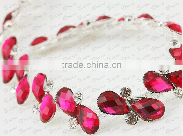 W0319 metal crystal sewing accessorie trimming,charming metal crystal accessories