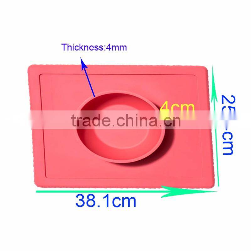 Silicone placemats table dog bowls kitchen table FDA dish pad grip with bowl