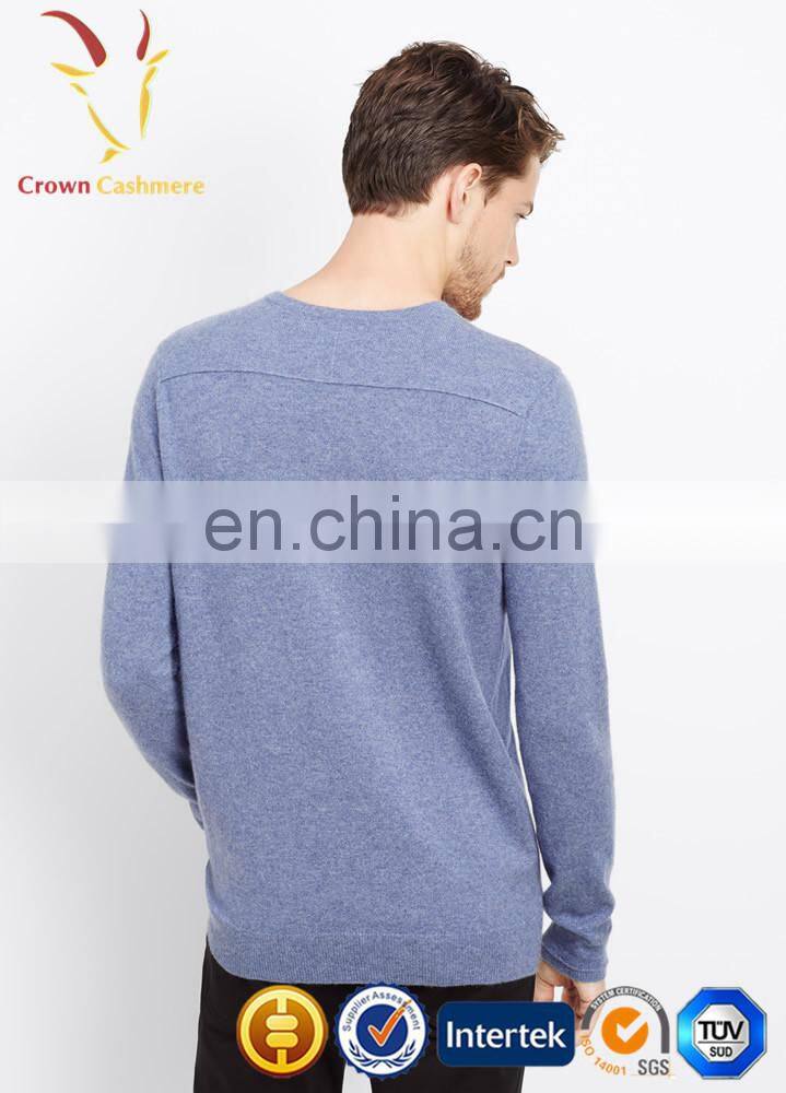 Men's Long Sleeve Solid Color V-neck Classic Sweater Pullover