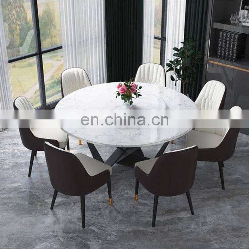 modern style round marble dinning table set dining room furniture