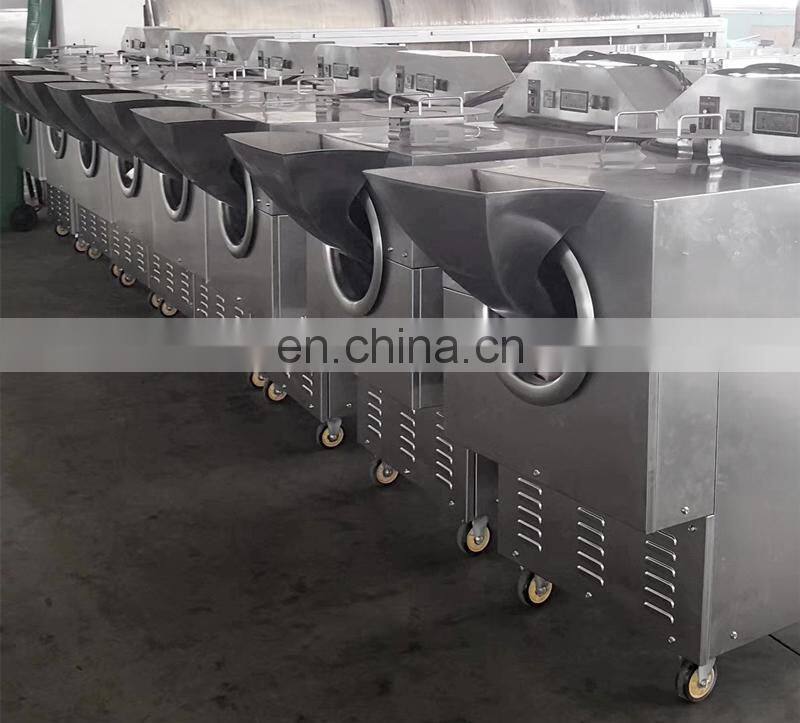 Automatic peanut electromagnetic roasting machine auto roasted sesame seeds almonds nuts induction drum roaster price for sale