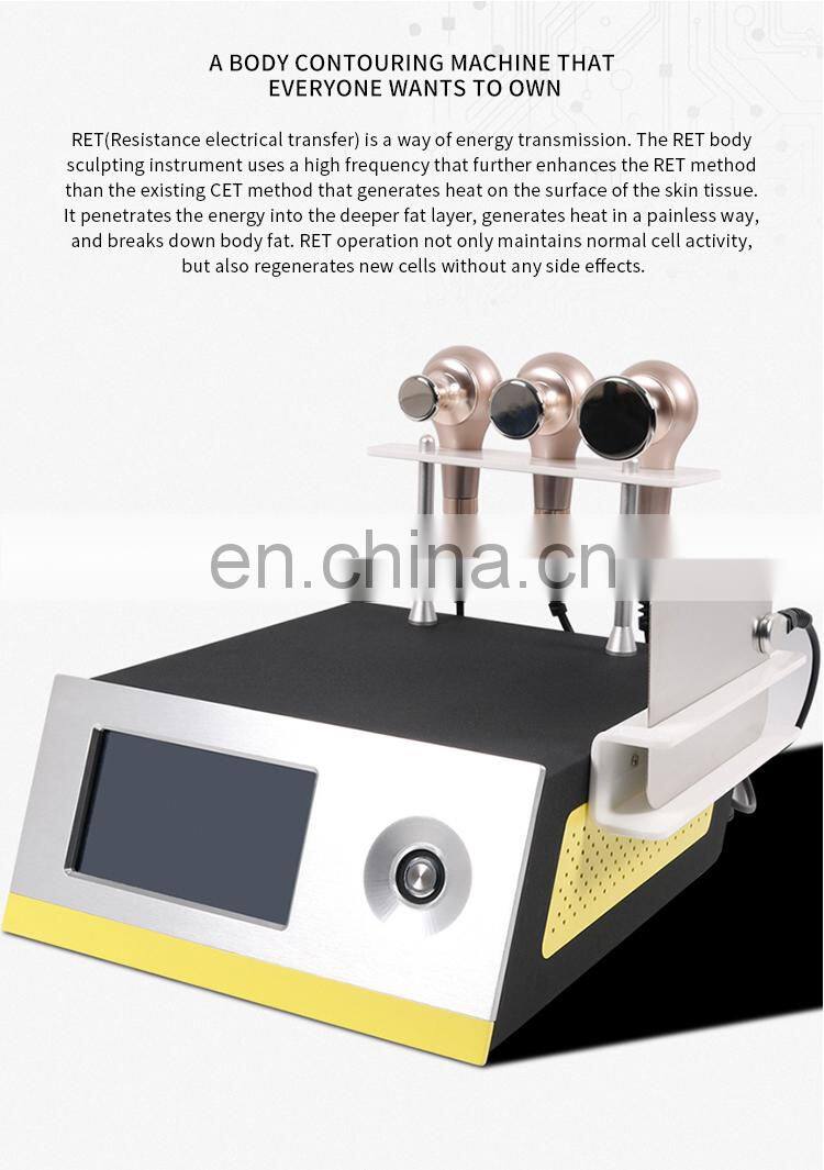 RF RET Therapy Body Slimming Machine for Body Shaping Weight Loss Skin Tightening Lymph Drainage Resistive Electric Transfer