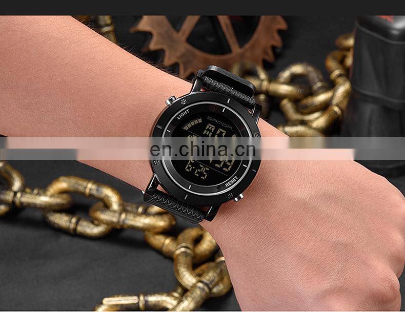 SANDA 410 Men Digital Fashion Chronograph Wristwatch Casual Silicone Calendar Sports Waterproof Watches