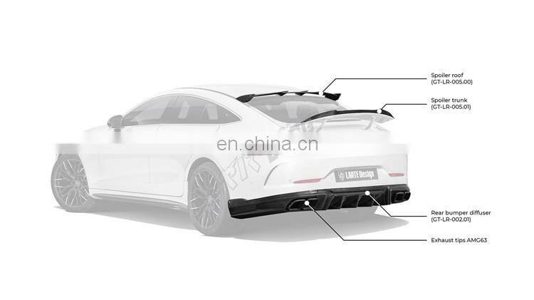 Runde Newest For Mercedes-Benz AMG GT 43 50 53 GT63S Upgrade Larte Design Body Kit Front Lip Rear Lip Spoiler Top Wing