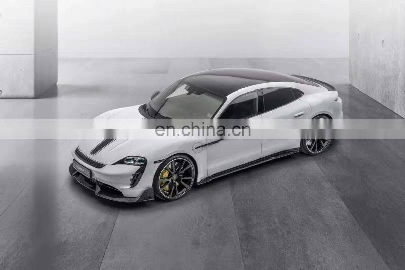 Runde Dry Carbon Fiber Material For Porsche Taycan Upgrade Mansory Style Body Kit Front Lip Rear Lip Side Skirt Spoiler