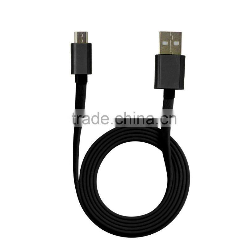 Newest Jabees High Quality tangle-free 2-in-1 flact cable micro USB cable