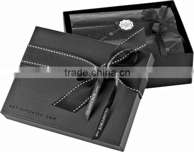 trade assurance custom logo glossy elegant black paper box