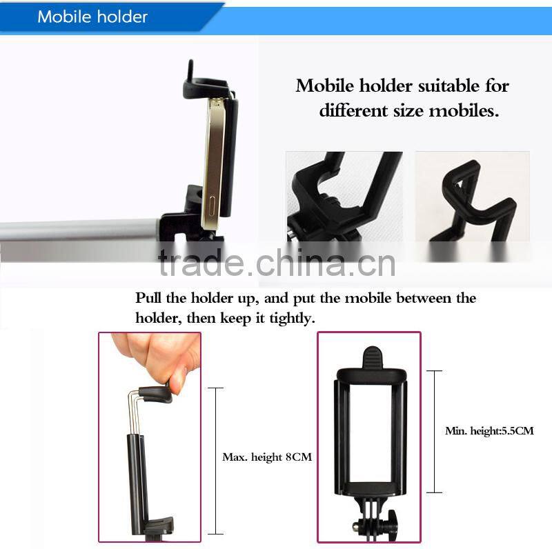 Top selling gadgets retractable wired handle monopod