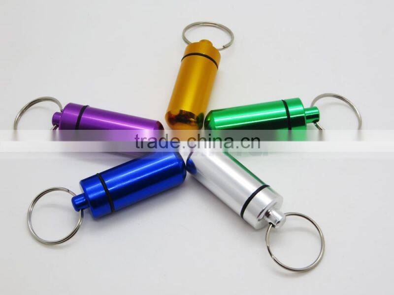7 Color in Stock 48mm Long Metal Pill Storage Case Box Mini Bottle Cartridge