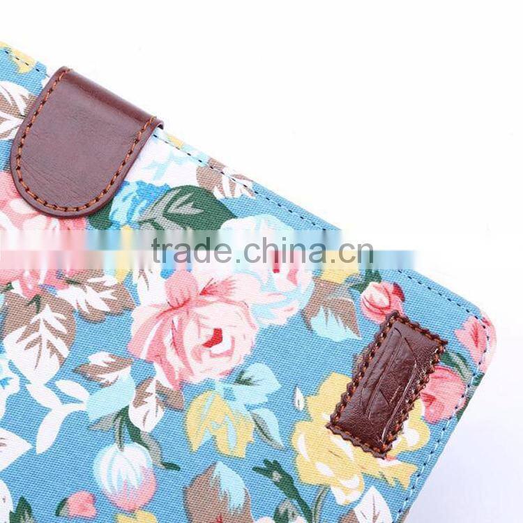Flower wallet leather case For iPad 6