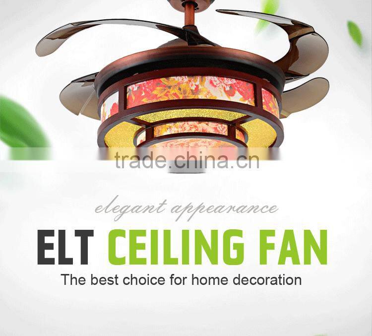 42'' Flower ABS 4 Blades Ceiling Fans For Kids Rooms With LED Light