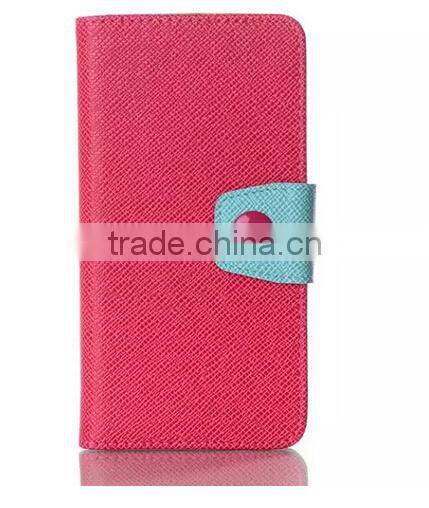 Color blocking flip leather case cover for htc sensation