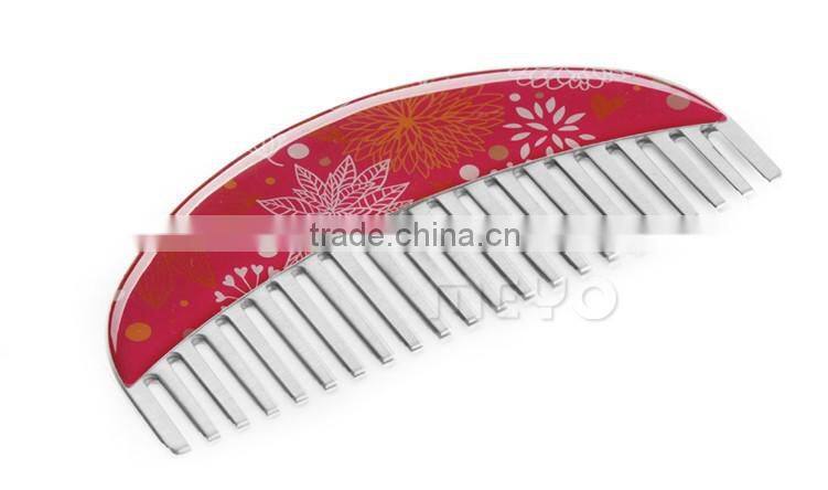 Fancy lady steel metal comb in paper gift letter box