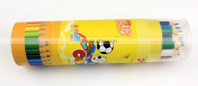 7"inch standard multi rainbow color wooden colored lead pencil in colored printing tube box 24pcs set