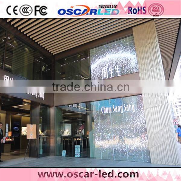 LED Curtain soft glass Display window glass oscarled XW5 Transparent glass led window display screen