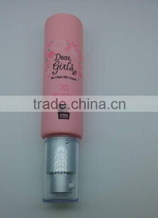 Airless Pump Cap Cosmetic Tube for Face Cleanser /Plastic Tube for Cosmetic Packaging with Airless Pump