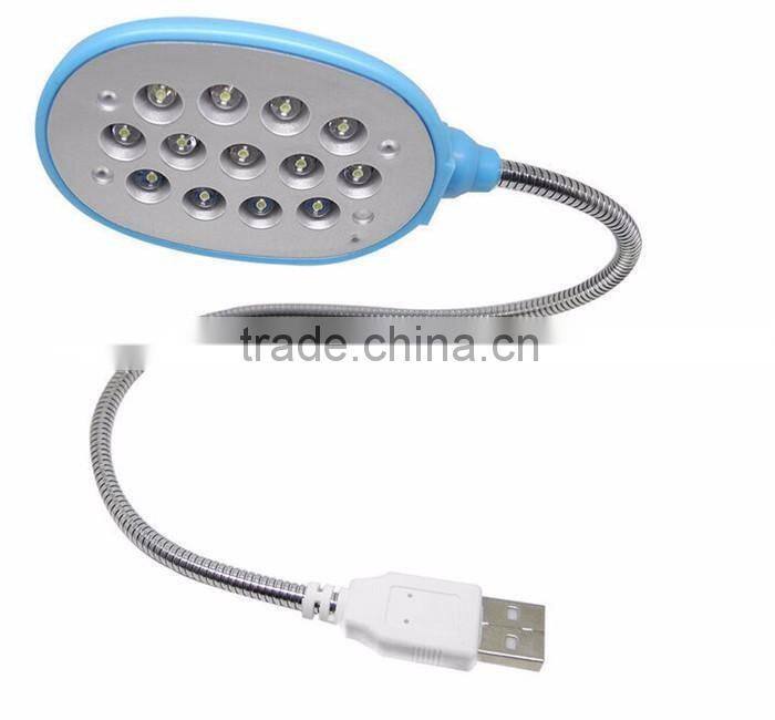 Ultra Bright USB 13 LED 13LED Light Lights Lighting Powered Flexible White Reading Lamp for Laptop Power Bank Mobile Charger Com